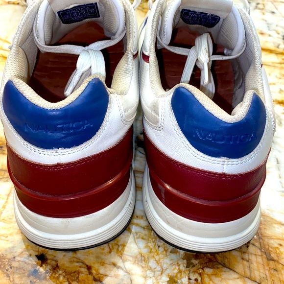“Nautica” Mens sneakers burgundy Blue and White Sz 13 - Picture 3 of 5